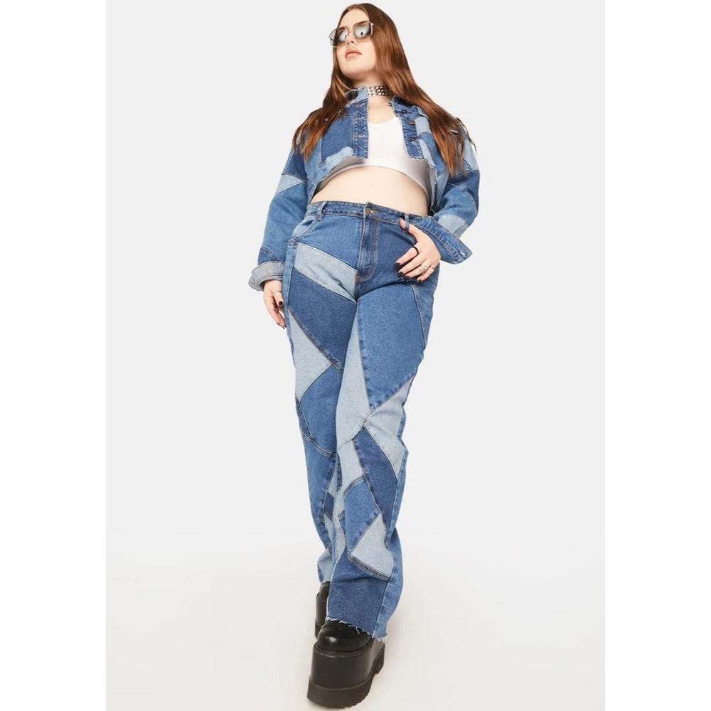 Funky Patchwork Jeans - image 1